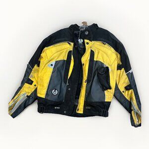 Belstaff Microskin Cordura Armored Motorcycle Jacket - Medium - Yellow Vtg 2000s